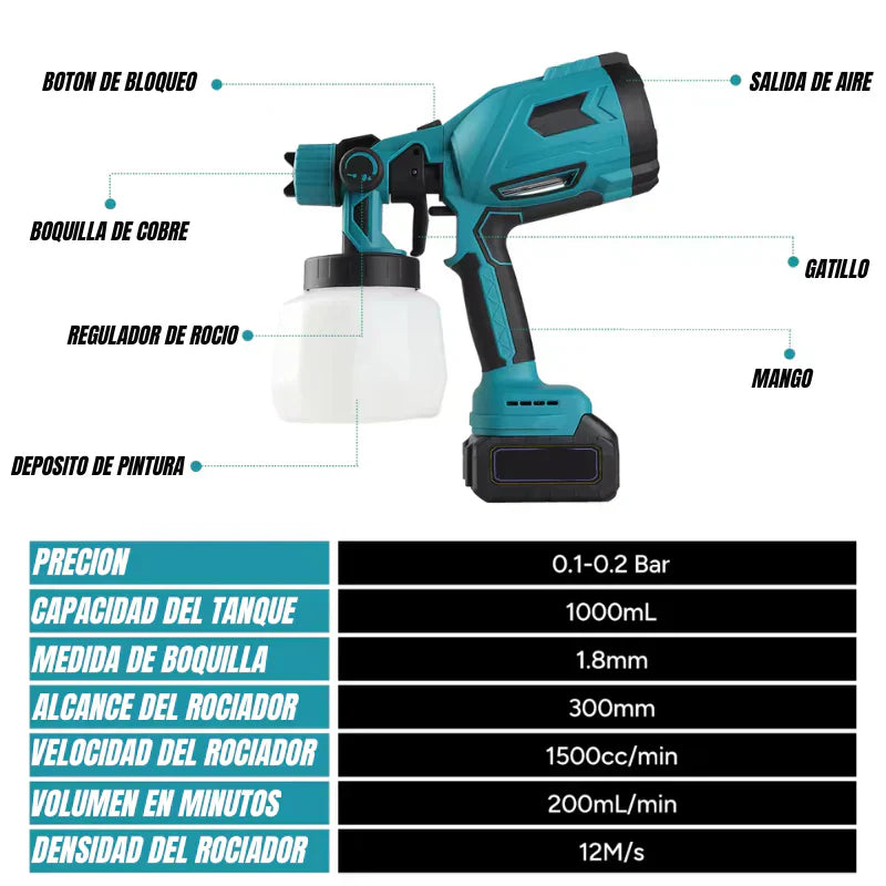 PISTOLA INALÁMBRICA PAINTPRO™ - ACABADOS PRO EN TIEMPO RÉCORD 🎨