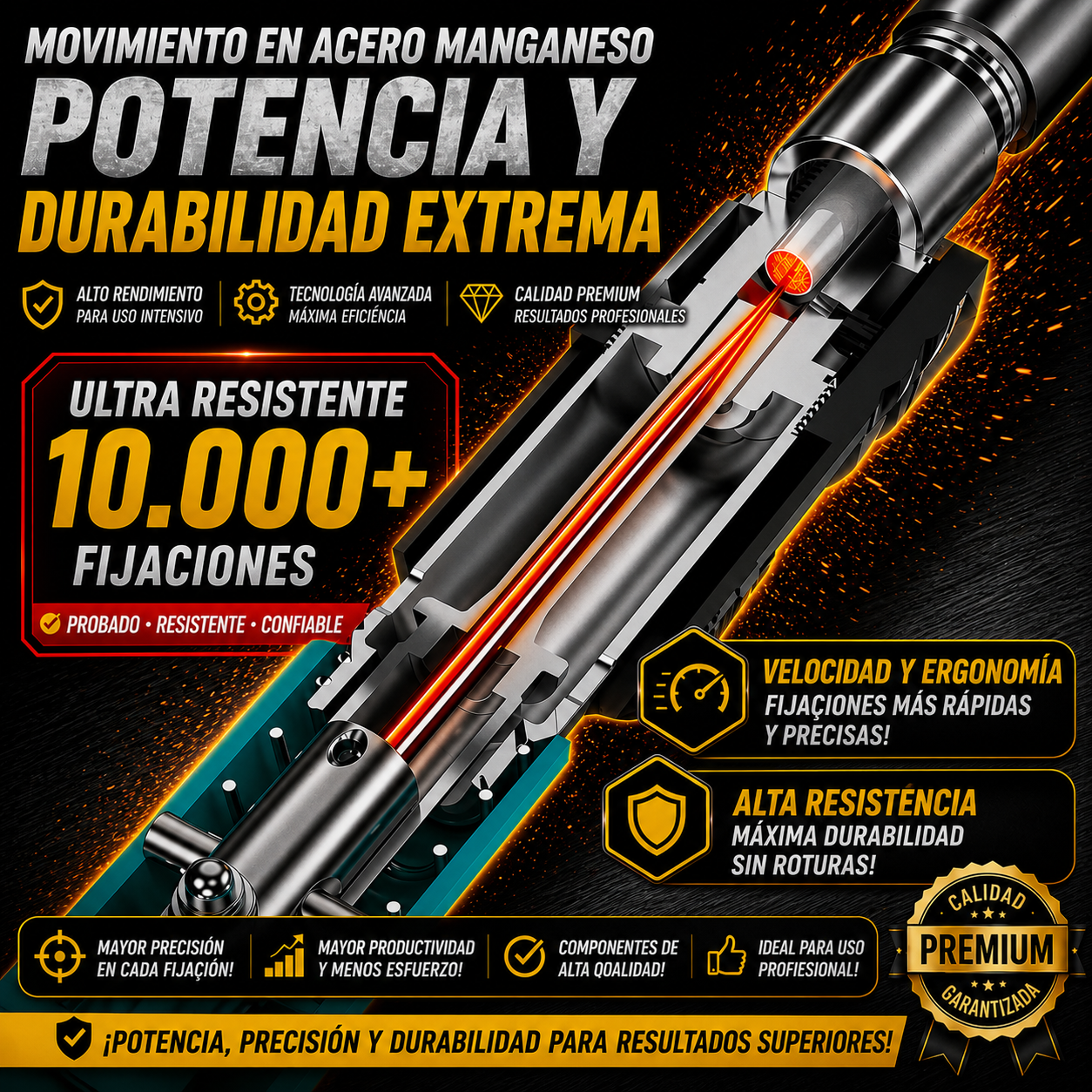 Pistola Portátil Para Colocar Remaches y Clavos